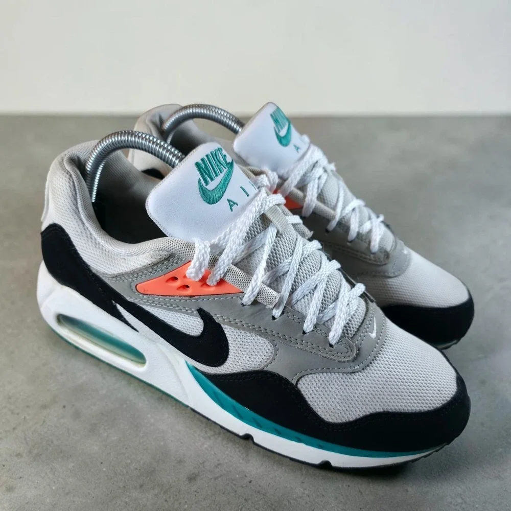 Nike Air Max Correlate Womens 9.5 White Black Green Running Shoes * No Insoles *